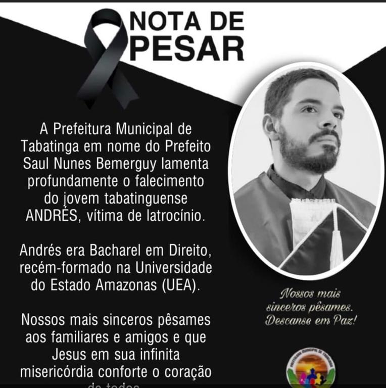 image for Prefeitura lamenta falecimento do jovem tabatinguense