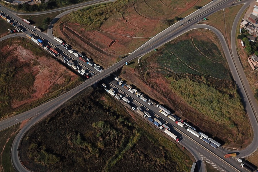 image for Truckers block Brazil highways in support of president