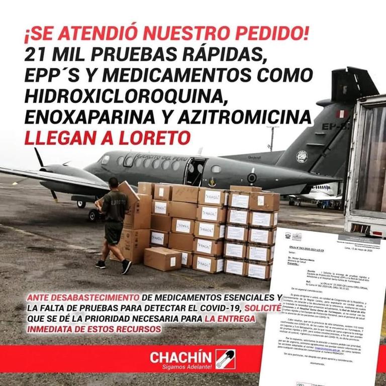 image for Anuncian entrega de más de 20 mil pruebas rápidas para Loreto