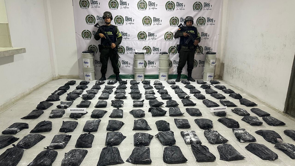 image for Descubren encomienda de 67 kilos de marihuana oculta en pintura