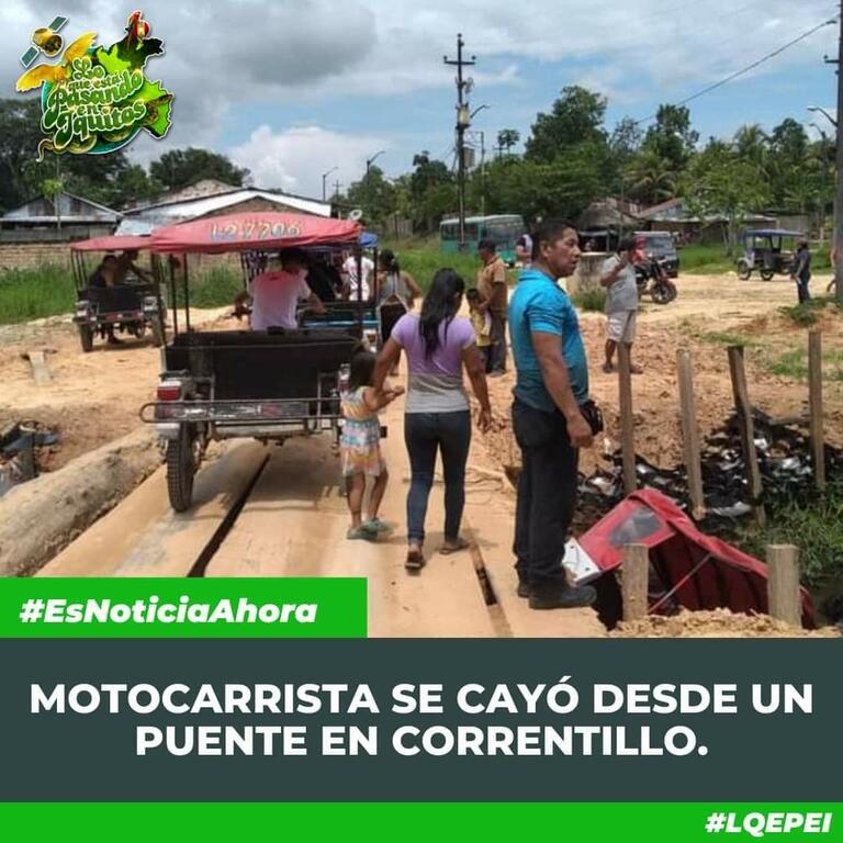 image for Motocarrista cae desde un puente en Correntillo