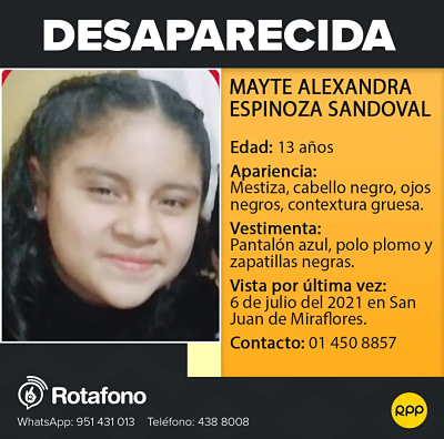 image for Mayte Alexandra se encuentra desaparecida desde el 6 de julio