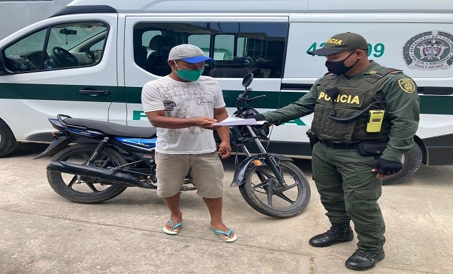 POLICÍA RECUPERÓ EN TERRITORIO COLOMBIANO UNA MOTOCICLETA HURTADA EN TABATINGA - BRASIL