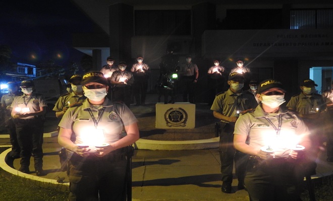 CELEBRAMOS LA HORA DEL PLANETA EN EL COMANDO DE DEPARTAMENTO DE POLICÍA AMAZONAS 