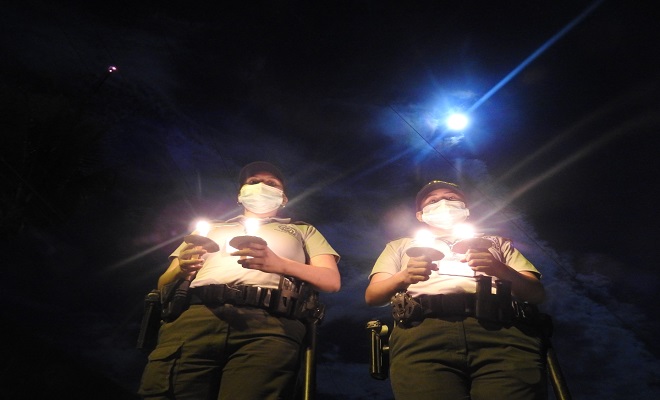 CELEBRAMOS LA HORA DEL PLANETA EN EL COMANDO DE DEPARTAMENTO DE POLICÍA AMAZONAS 