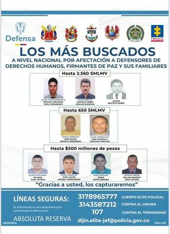 LOS MÁS BUSCADOS EN COLOMBIA