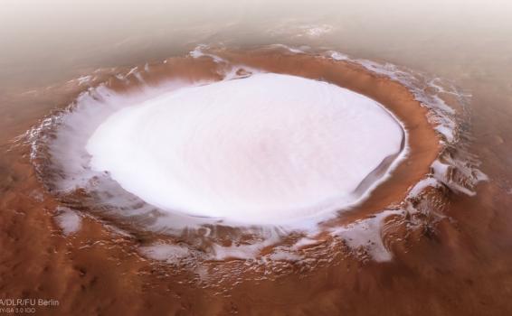 Crater Korolev ubicado al norte de Marte