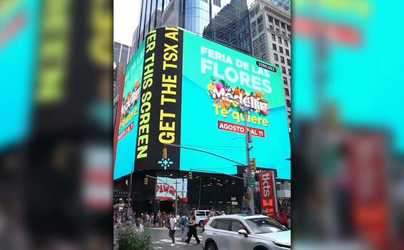 image for Anuncian en el Times Square el inicio de la feria de las flores