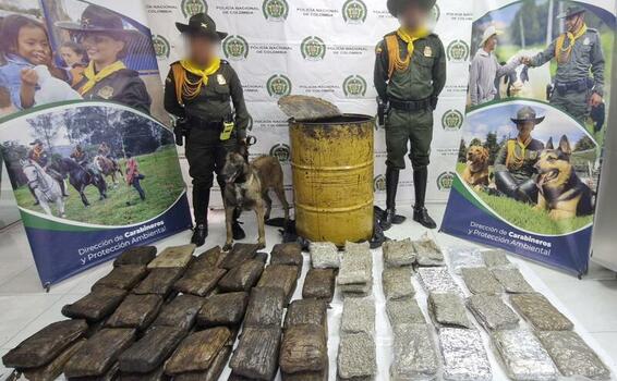 Binomio Canino de la Policía, halló 78 kilogramos de Marihuana en Leticia