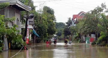 Calle inundada tras la tormenta Usman